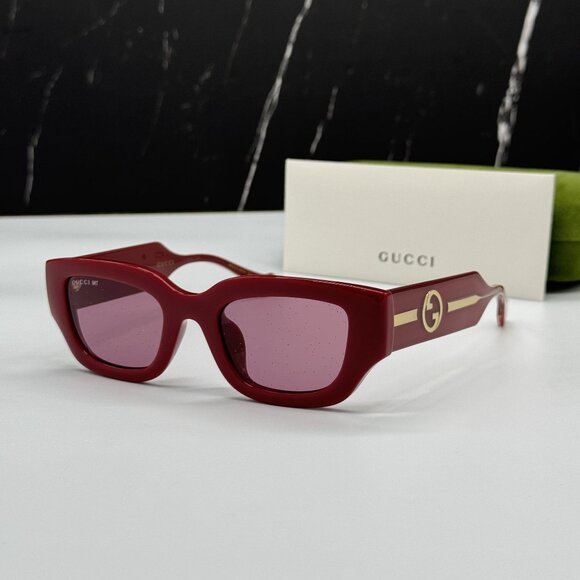 NEW GUCCI GG1558SK 005 BURGUNDY WOMEN SUNGLASSES